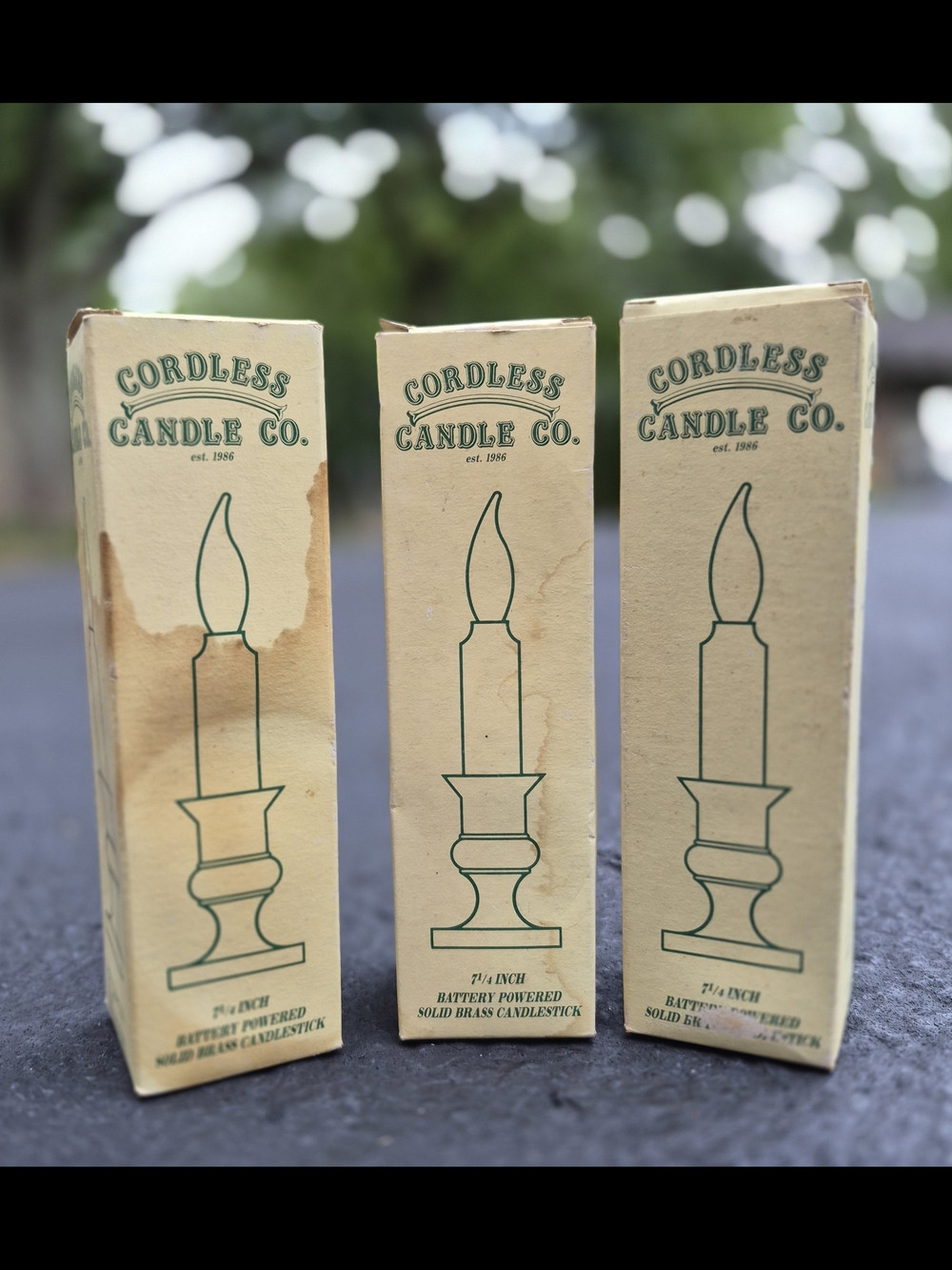 Cordless Candle Co. Battery Powered Solid Brass Candlesticks